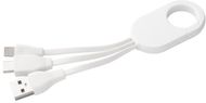 Adapteri Mirlox USB charger cable, valkoinen liikelahja logopainatuksella