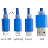 Adapteri Scolt USB charger cable, sininen lisäkuva 2