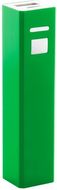 Akku Thazer USB power bank, valkoinen, vihreä liikelahja logopainatuksella