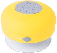 Audio Rariax splashproof bluetooth speaker, valkoinen, keltainen liikelahja logopainatuksella