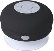 Audio Rariax splashproof bluetooth speaker, valkoinen, musta liikelahja logopainatuksella