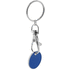 Avaimenperäpoletti Euromarket trolley coin keyring, sininen liikelahja logopainatuksella