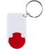 Avaimenperäpoletti Zabax trolley coin keyring, punainen liikelahja logopainatuksella