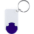 Avaimenperäpoletti Zabax trolley coin keyring, sininen liikelahja logopainatuksella