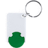 Avaimenperäpoletti Zabax trolley coin keyring, vihreä liikelahja logopainatuksella