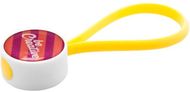 Avainketju CreaKey customisable keyring - loop part, valkoinen, keltainen liikelahja logopainatuksella