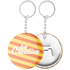 Avainketju KeyBadge Bottle pin button keyring, hopea liikelahja logopainatuksella