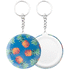 Avainketju KeyBadge Mini pin button keyring, valkoinen liikelahja logopainatuksella