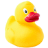 Eläinkylpylelu Koldy rubber duck, keltainen liikelahja omalla logolla tai painatuksella