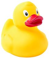 Eläinkylpylelu Koldy rubber duck, keltainen liikelahja logopainatuksella