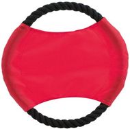 Eläinten lelu Flybit frisbee, punainen liikelahja logopainatuksella