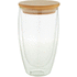Eristetty muki Bondina L glass thermo mug, luonnollinen, läpinäkyvä liikelahja logopainatuksella