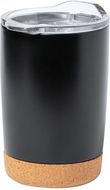 Eristetty muki Nerux thermo mug, musta liikelahja logopainatuksella