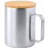 Eristetty muki Ricaly stainless steel mug, luonnollinen, hopea liikelahja logopainatuksella