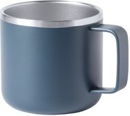 Eristetty muki Shirley stainless steel mug, tummansininen liikelahja logopainatuksella