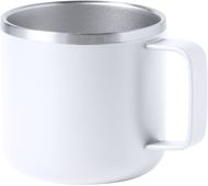 Eristetty muki Shirley stainless steel mug, valkoinen liikelahja logopainatuksella