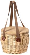 Eristetty piknik-kassi Bubu wicker picnic basket, luonnollinen liikelahja logopainatuksella