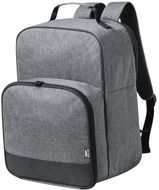 Eristetty piknik-kassi Kazor RPET cooler picnic backpack, harmaa liikelahja logopainatuksella