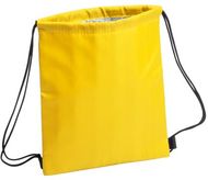 Eristetty pussi Tradan cooler bag, keltainen liikelahja logopainatuksella