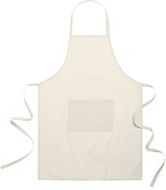 Esiliina Pissek cotton apron, beige liikelahja logopainatuksella