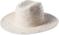 Hattu Dimsa straw hat, beige liikelahja logopainatuksella
