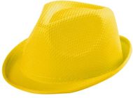 Hattu Tolvex hat, keltainen liikelahja logopainatuksella