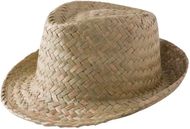 Hattu Zelio straw hat, beige liikelahja logopainatuksella