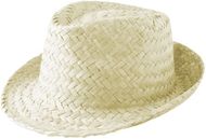 Hattu Zelio straw hat, valkoinen liikelahja logopainatuksella