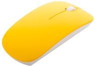 Hiiri Lyster optical mouse, valkoinen, keltainen liikelahja logopainatuksella