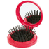 Hiusharja Glance mirror with hairbrush, punainen liikelahja logopainatuksella