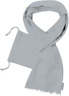 Huivi Betty organic cotton scarf, harmaa liikelahja logopainatuksella