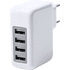 Jakopistoke Gregor USB wall charger, valkoinen, harmaa liikelahja logopainatuksella