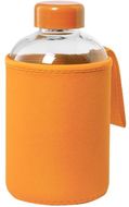Juomapullo Flaber glass sport bottle, oranssi liikelahja logopainatuksella