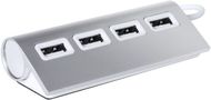 KESKITIN Weeper USB hub, valkoinen, hopea liikelahja logopainatuksella