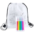 Kiristysnauha reppu Backys colouring drawstring bag, valkoinen liikelahja logopainatuksella