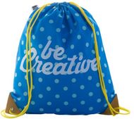 Kiristysnauha reppu CreaDraw Plus RPET custom drawstring bag, valkoinen, keltainen liikelahja logopainatuksella