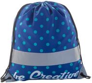 Kiristysnauha reppu CreaDraw Reflect custom reflective drawstring bag, valkoinen, hopea liikelahja logopainatuksella