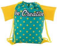 Kiristysnauha reppu CreaDraw T Kids custom drawstring bag for kids, keltainen liikelahja logopainatuksella
