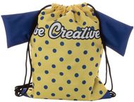 Kiristysnauha reppu CreaDraw T Kids custom drawstring bag for kids, musta liikelahja logopainatuksella