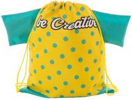 Kiristysnauha reppu CreaDraw T custom drawstring bag, keltainen liikelahja logopainatuksella