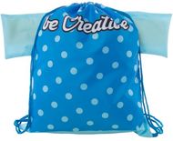 Kiristysnauha reppu CreaDraw T custom drawstring bag, sininen liikelahja logopainatuksella