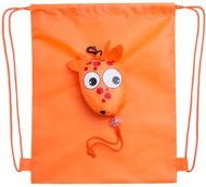Kiristysnauha reppu Kissa drawstring bag, giraffe, oranssi liikelahja logopainatuksella