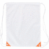 Kiristysnauha reppu Nofler drawstring bag, valkoinen, oranssi liikelahja logopainatuksella