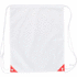 Kiristysnauha reppu Nofler drawstring bag, valkoinen, punainen liikelahja logopainatuksella
