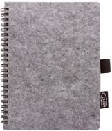 Kirjasin Felbook A6 RPET notebook, harmaa liikelahja logopainatuksella