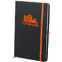 Kirjasin Kefron notebook, musta, oranssi liikelahja logopainatuksella