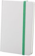 Kirjasin Yakis notebook, valkoinen, vihreä liikelahja logopainatuksella