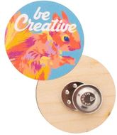 Kortti WooBadge custom magnetic badge, luonnollinen liikelahja logopainatuksella
