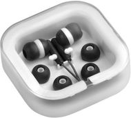 Korvakuulokkeet Cort earphones, valkoinen, musta liikelahja logopainatuksella