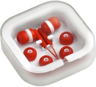 Korvakuulokkeet Cort earphones, valkoinen, punainen liikelahja logopainatuksella